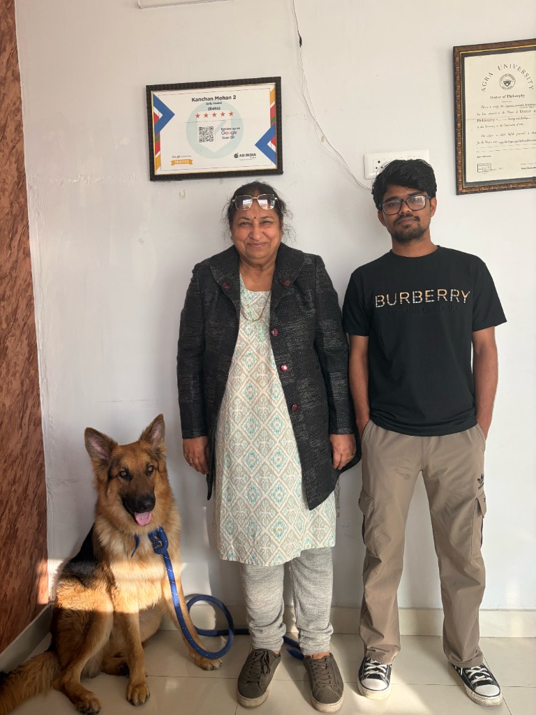 Dr. Snehalata Maheshwari — office and Agra University PhD certificate